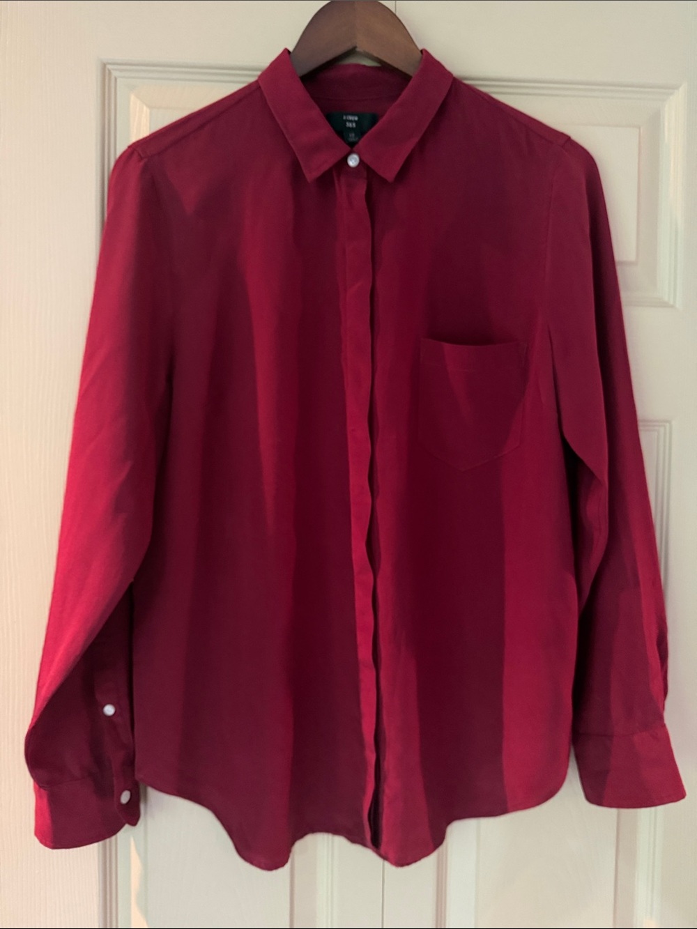 J. Crew Burgundy Silk Shirt Size 12